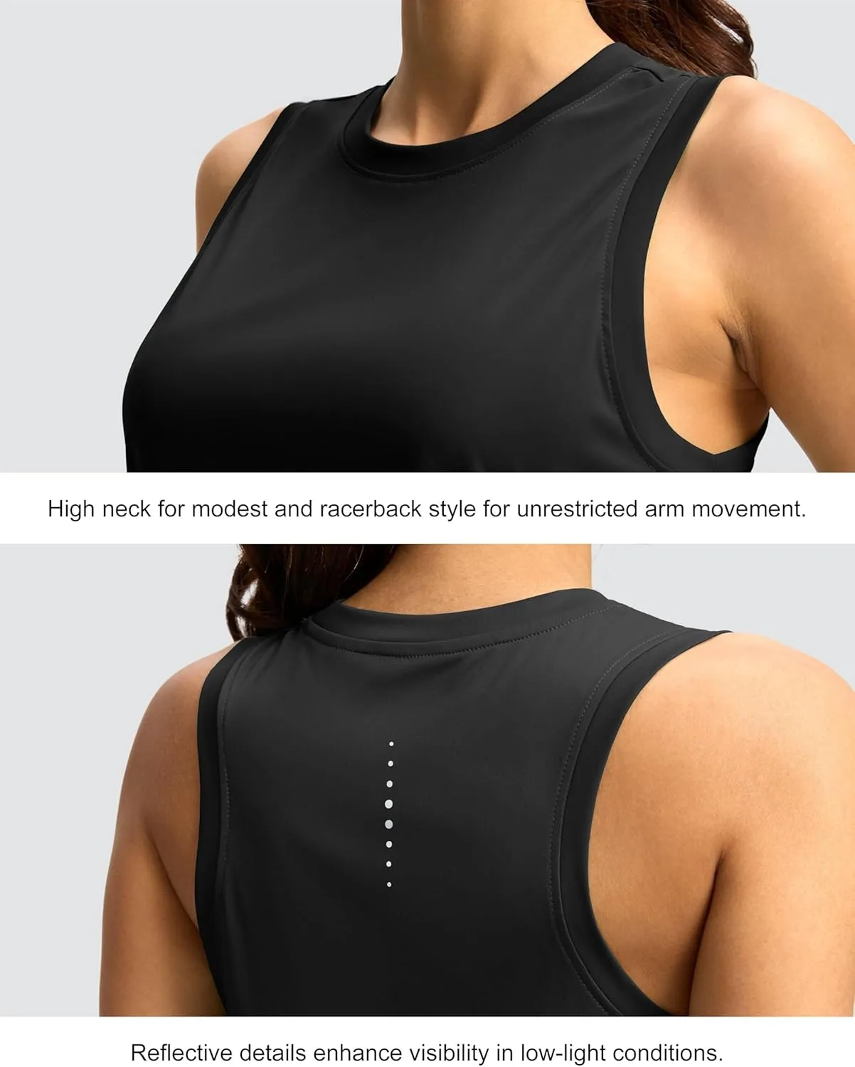 SANTINY Women's Sleeveless Workout Tops Lightweight Tennis Yoga Athletic Running Shirts Racerback Tank Tops for Women