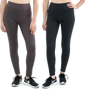 SATINA High Waisted Leggings for Women - Comfortable and Stretchy in Versatile Sizes and Colors (2 Pack)