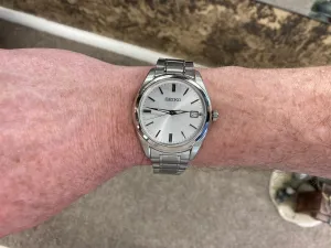 Seiko Silver Tone Stainless Steel Watch With Date