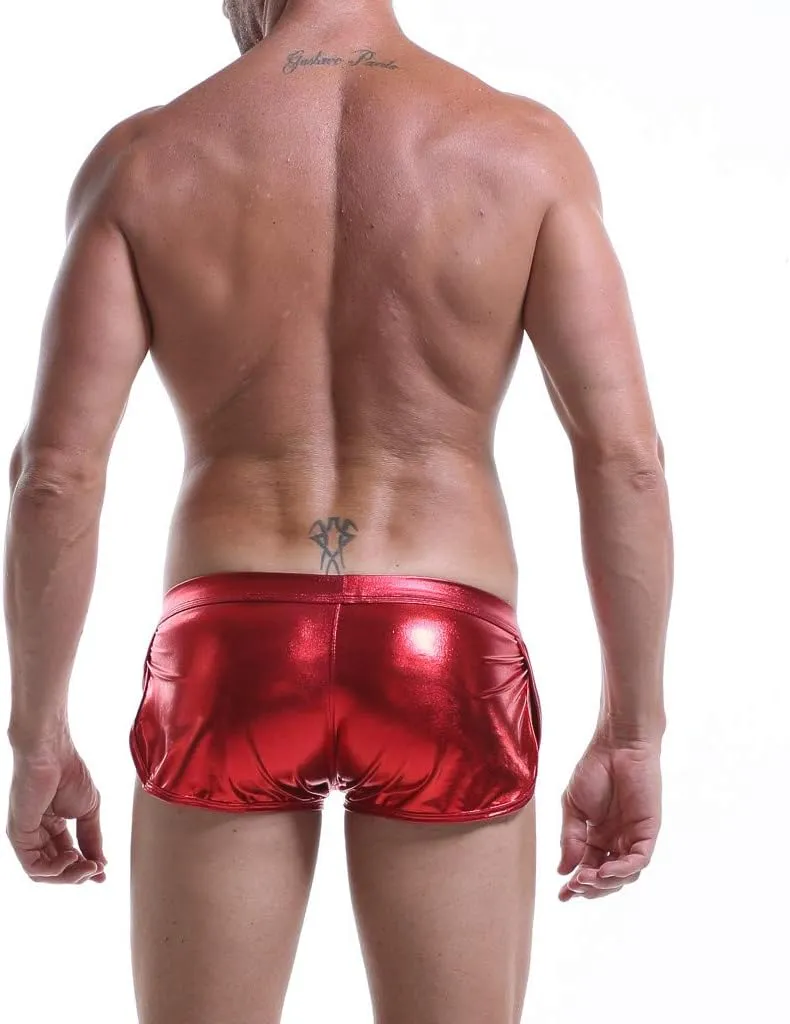 Sexy Underpants Men Fashion Imitation Leather Pants Solid Color Lacquer Leather Fitting Comfortable Boxer Brief