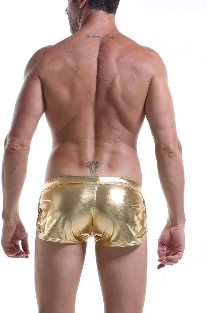 Sexy Underpants Men Fashion Imitation Leather Pants Solid Color Lacquer Leather Fitting Comfortable Boxer Brief