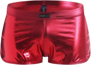 Sexy Underpants Men Fashion Imitation Leather Pants Solid Color Lacquer Leather Fitting Comfortable Boxer Brief