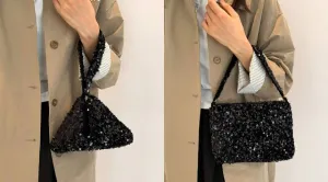 Shein Rhinestone Decor Bucket Bag Mini Drawstring Design /