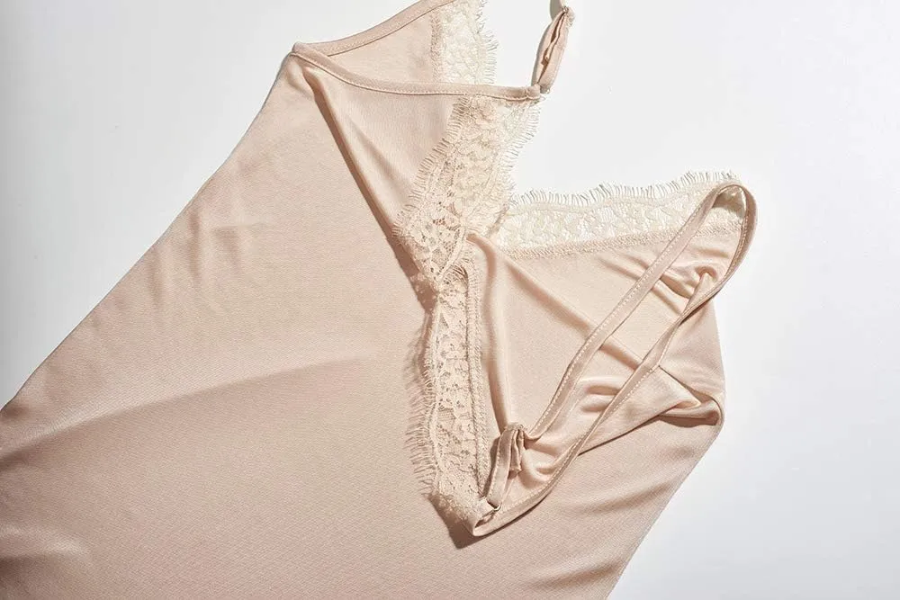 SilRiver Silk Women's Camisole Deep V-Neck Tank Tops Lace Cami Tops for Women Undershirts