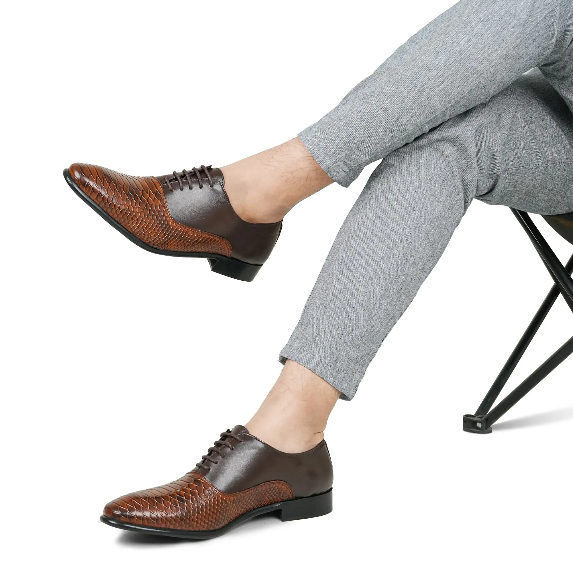 Snakeskin-Inspired Derby Shoes