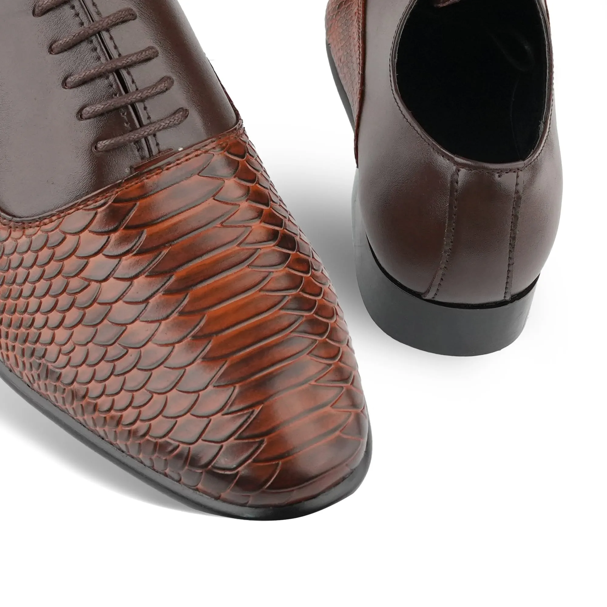 Snakeskin-Inspired Derby Shoes