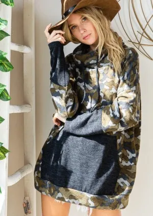 Soft Brushed Camo Mock Neck Sweatshirt - Clearance Final Sale