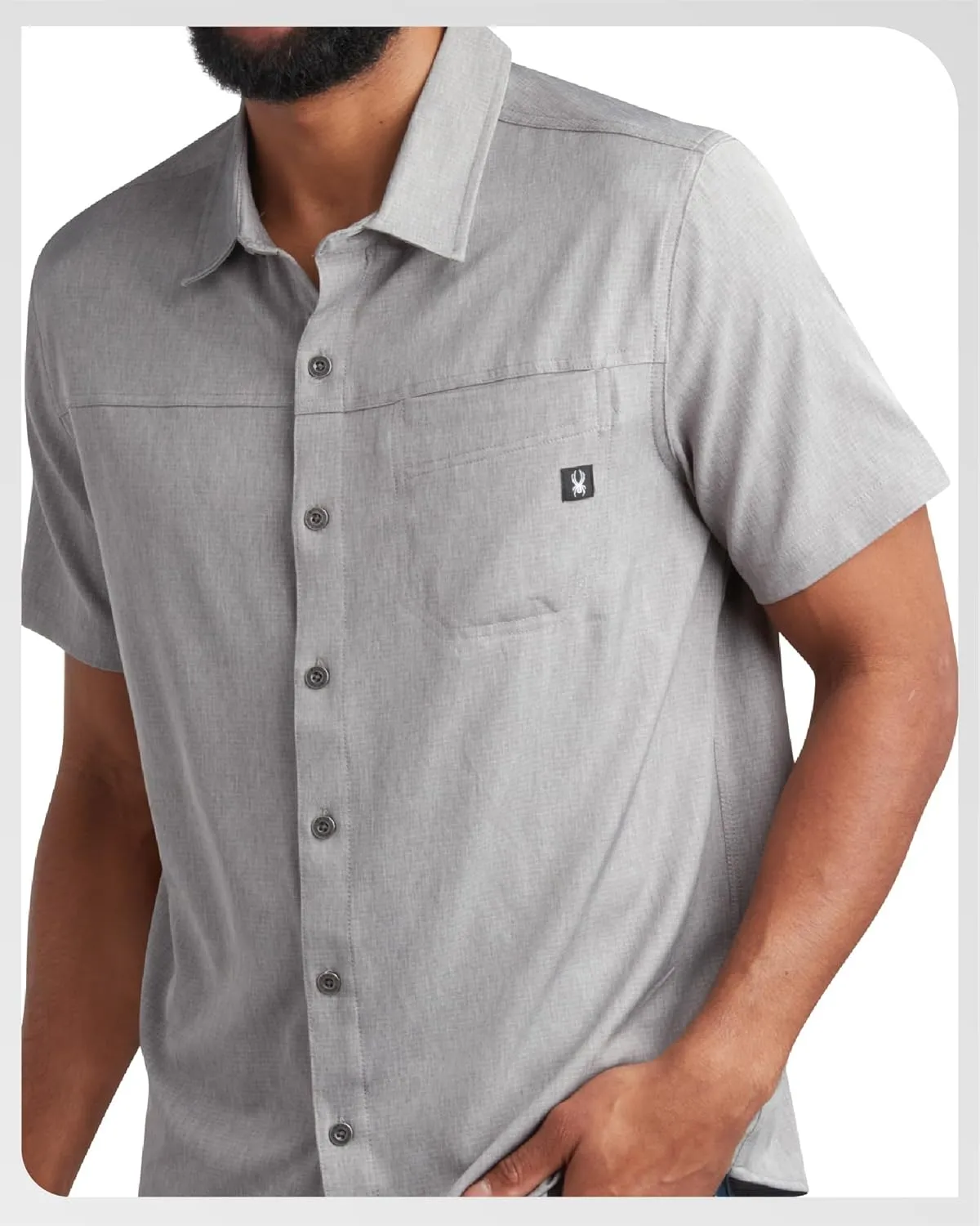 Spyder Mens Short Sleeve Button Down Shirts - Casual Collared Wrinkle Free Dress Shirts for Men - Travel, Office & Daily Wear