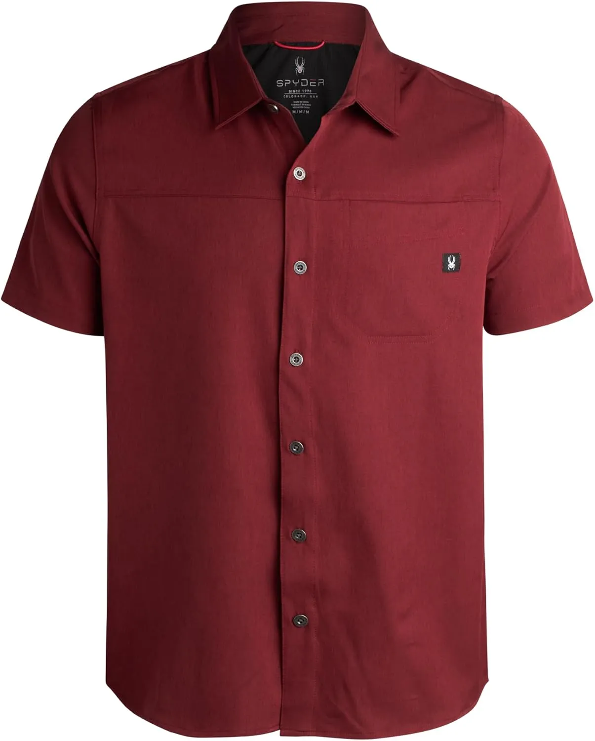 Spyder Mens Short Sleeve Button Down Shirts - Casual Collared Wrinkle Free Dress Shirts for Men - Travel, Office & Daily Wear