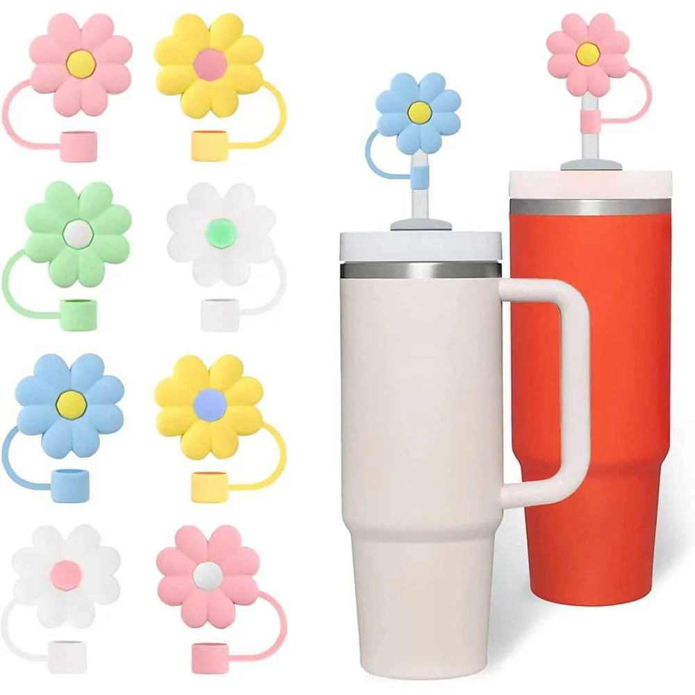 Straw Covers Cap,  Topper Silicone Reusable Dust-Proof Straw Tips for Stanley