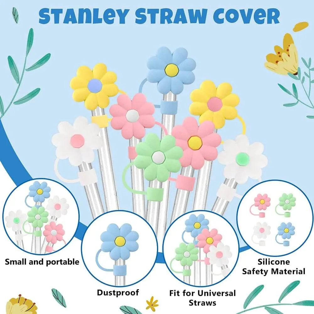 Straw Covers Cap,  Topper Silicone Reusable Dust-Proof Straw Tips for Stanley
