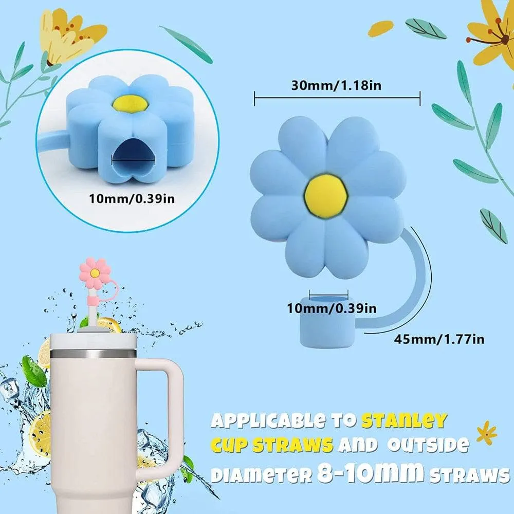 Straw Covers Cap,  Topper Silicone Reusable Dust-Proof Straw Tips for Stanley