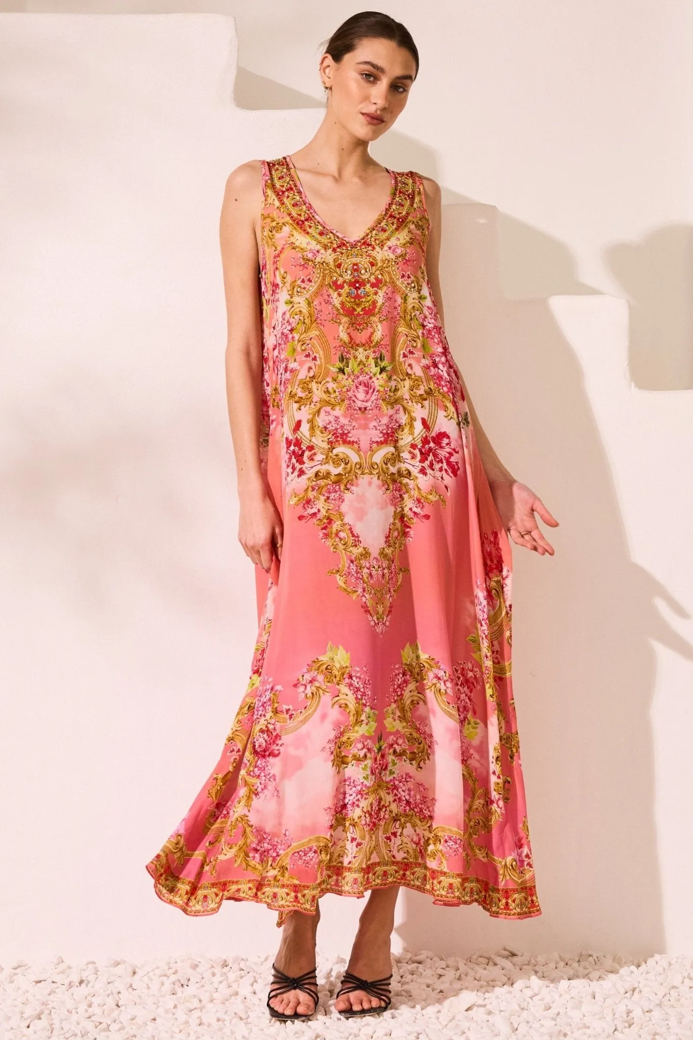 Summer In Pink Sleeveless Dress