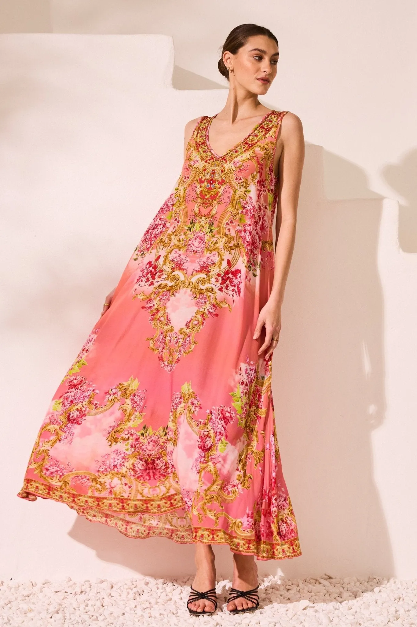 Summer In Pink Sleeveless Dress
