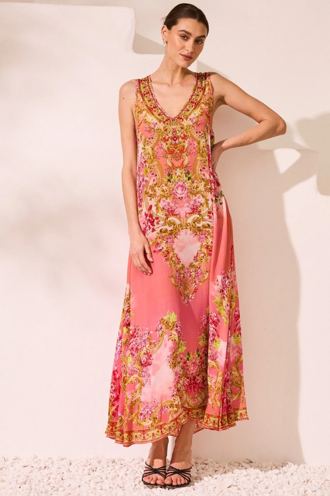 Summer In Pink Sleeveless Dress