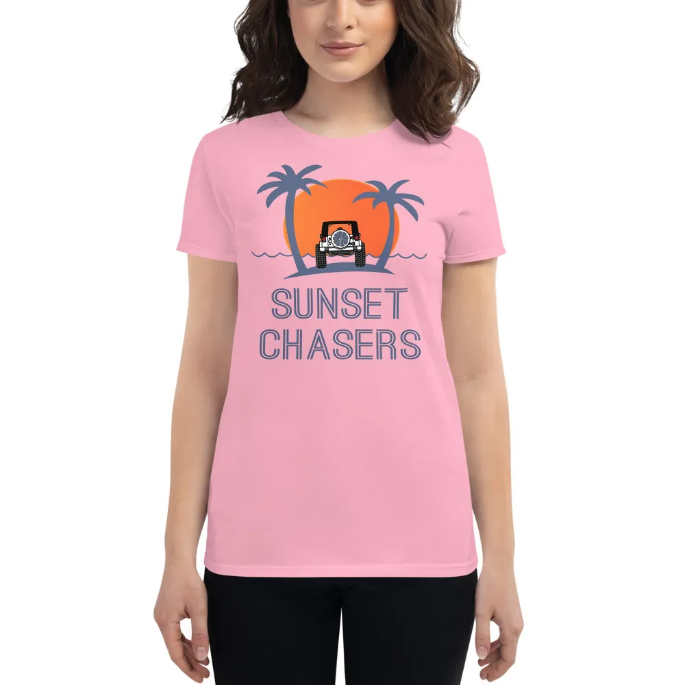 Sunset Chasers Palm Tree with Sunset Women's T-shirt