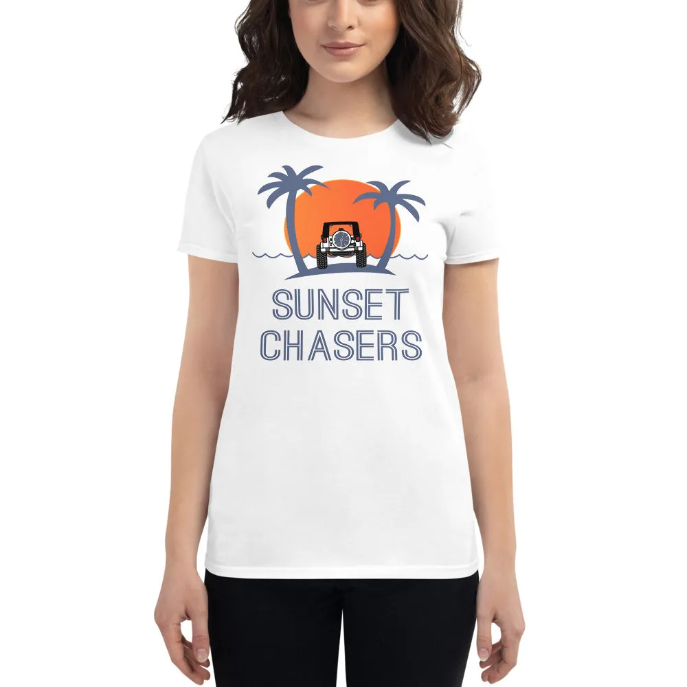 Sunset Chasers Palm Tree with Sunset Women's T-shirt