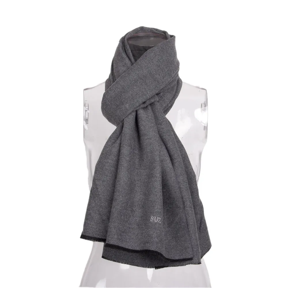 Suzy Levian Women's Classic Dark Heather Grey Soft Scarf