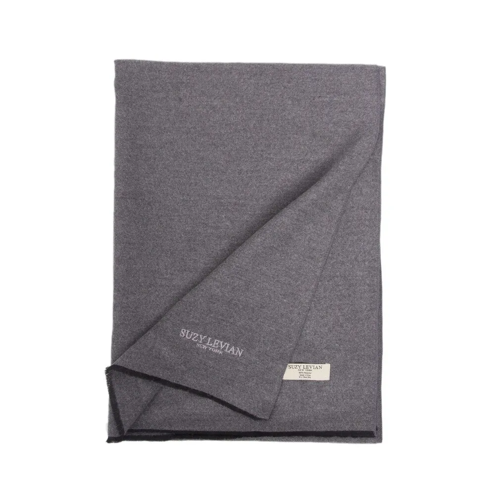 Suzy Levian Women's Classic Dark Heather Grey Soft Scarf