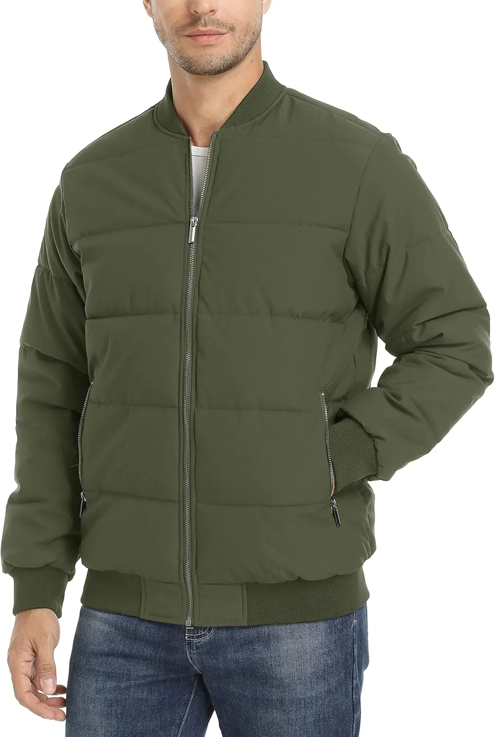 TACVASEN Puffer Jacket Men Quilted Mens Lightweight Jackets Water-Resistant Warm Padded Comfortable for Winter