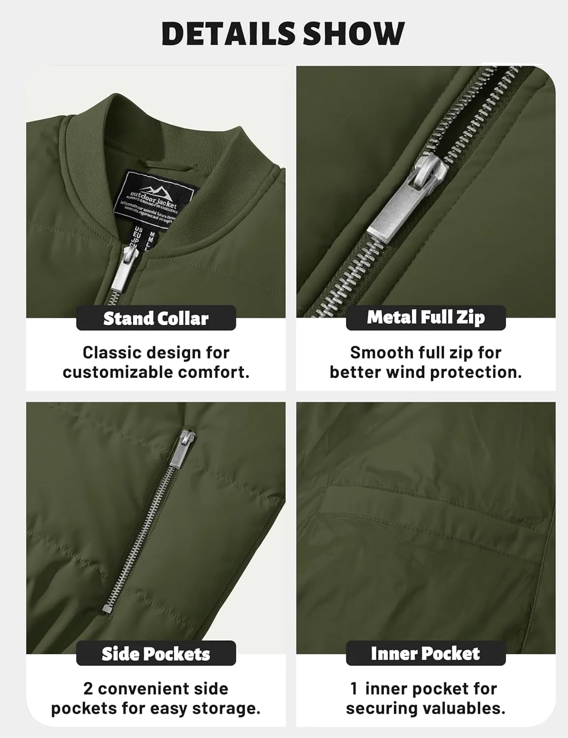 TACVASEN Puffer Jacket Men Quilted Mens Lightweight Jackets Water-Resistant Warm Padded Comfortable for Winter