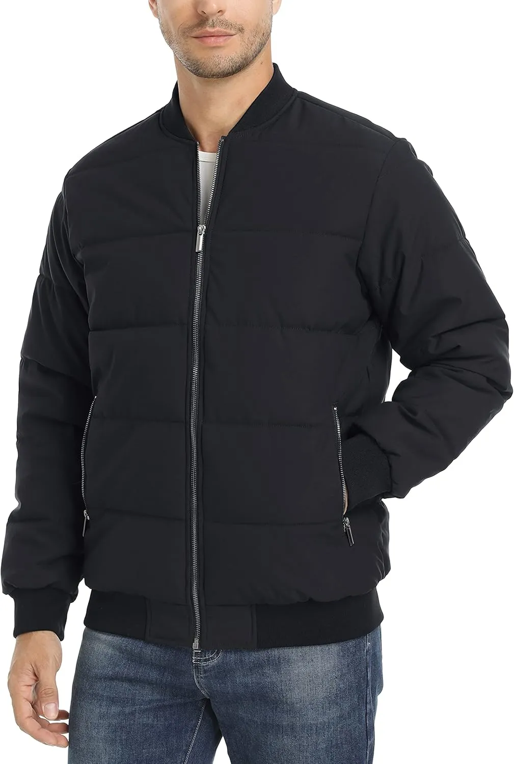 TACVASEN Puffer Jacket Men Quilted Mens Lightweight Jackets Water-Resistant Warm Padded Comfortable for Winter