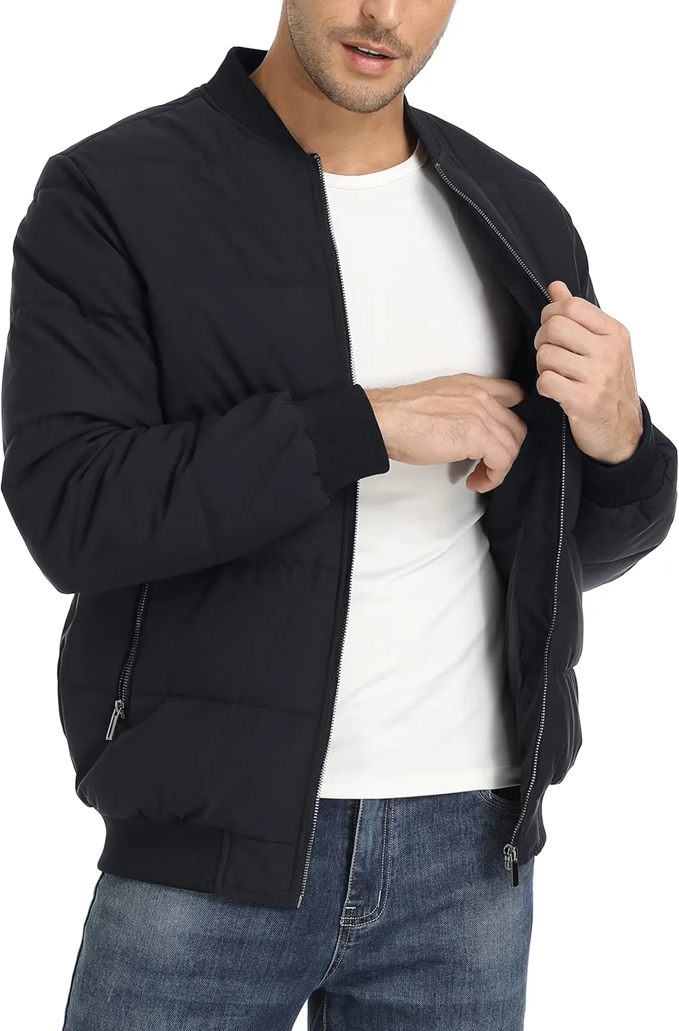 TACVASEN Puffer Jacket Men Quilted Mens Lightweight Jackets Water-Resistant Warm Padded Comfortable for Winter