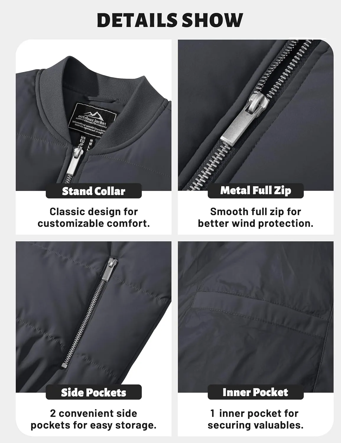 TACVASEN Puffer Jacket Men Quilted Mens Lightweight Jackets Water-Resistant Warm Padded Comfortable for Winter
