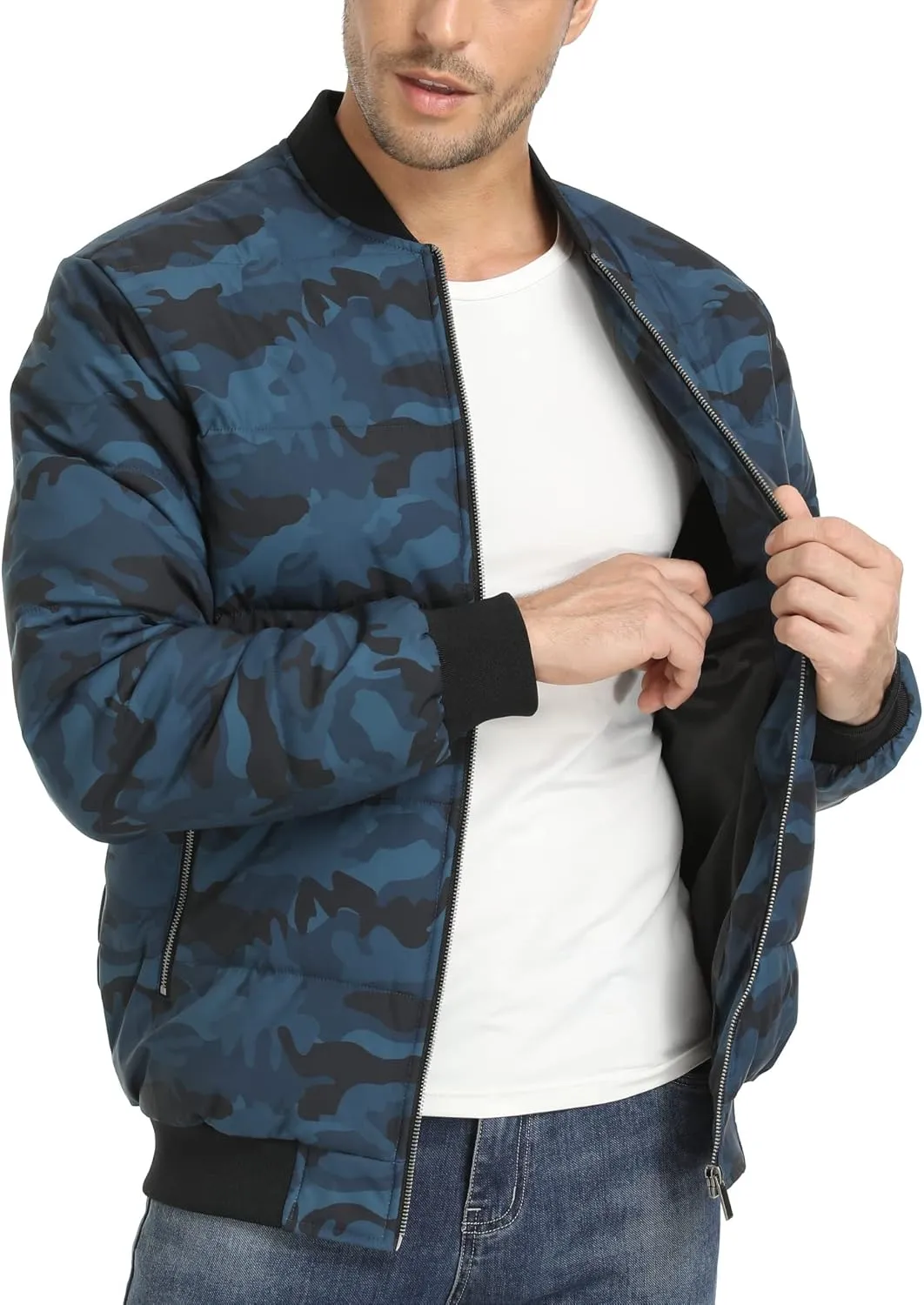 TACVASEN Puffer Jacket Men Quilted Mens Lightweight Jackets Water-Resistant Warm Padded Comfortable for Winter