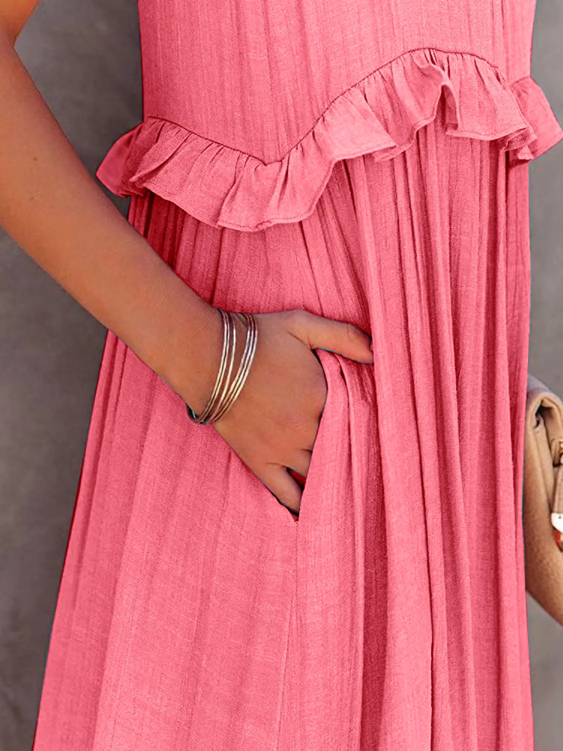 Take A Breath Tiered Maxi Dress with Pockets