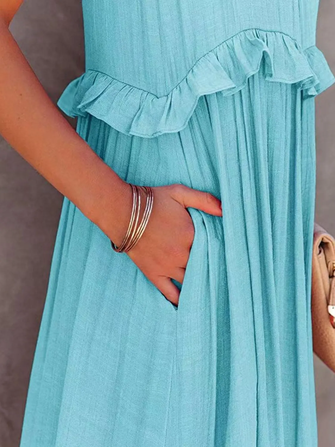 Take A Breath Tiered Maxi Dress with Pockets