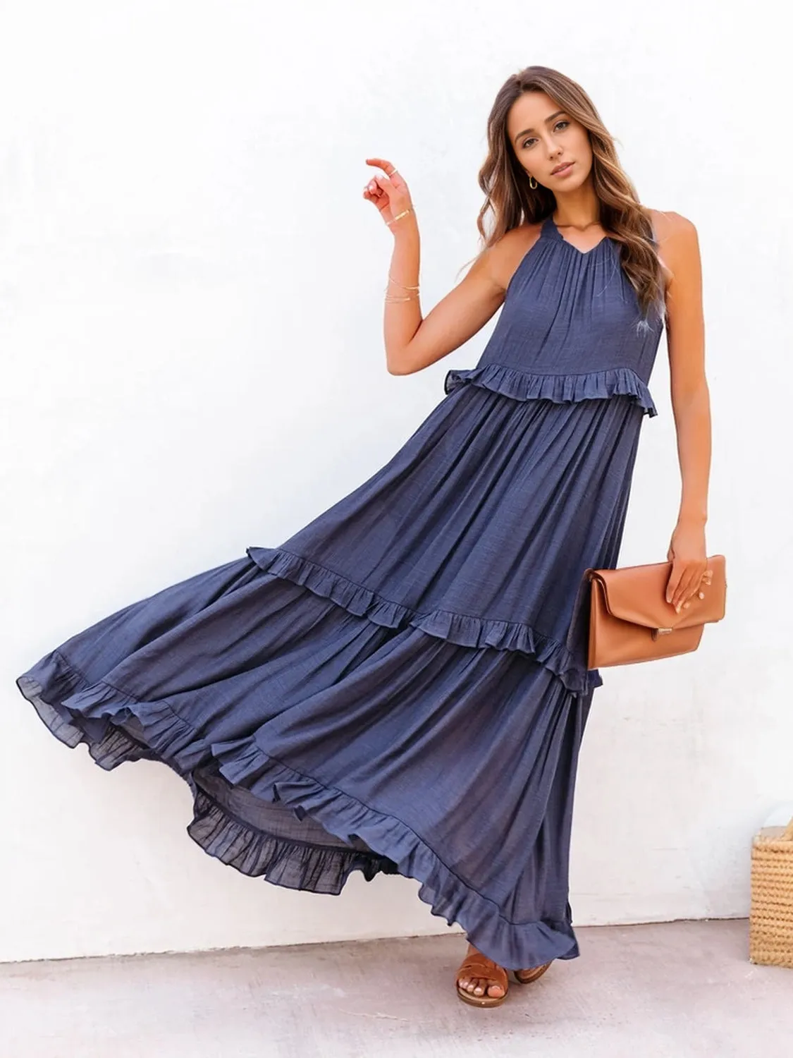 Take A Breath Tiered Maxi Dress with Pockets