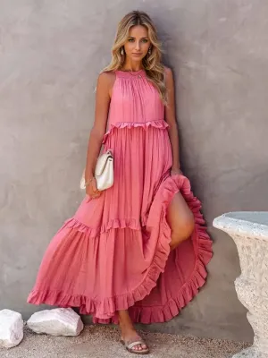 Take A Breath Tiered Maxi Dress with Pockets