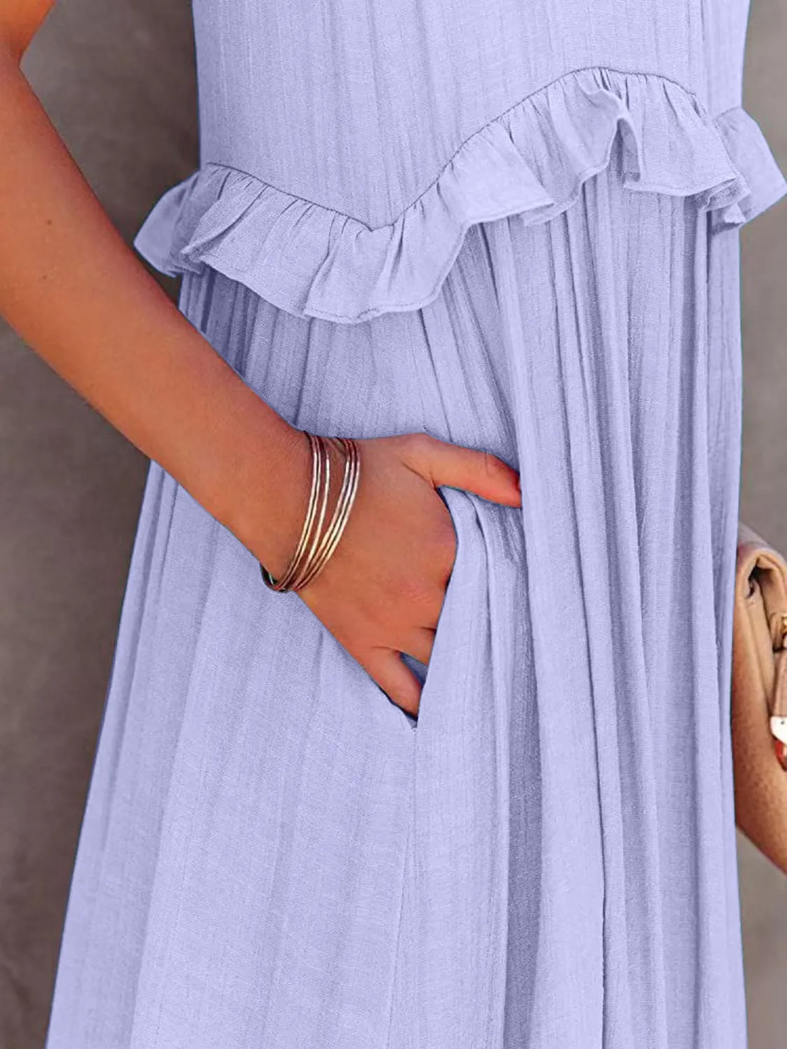 Take A Breath Tiered Maxi Dress with Pockets