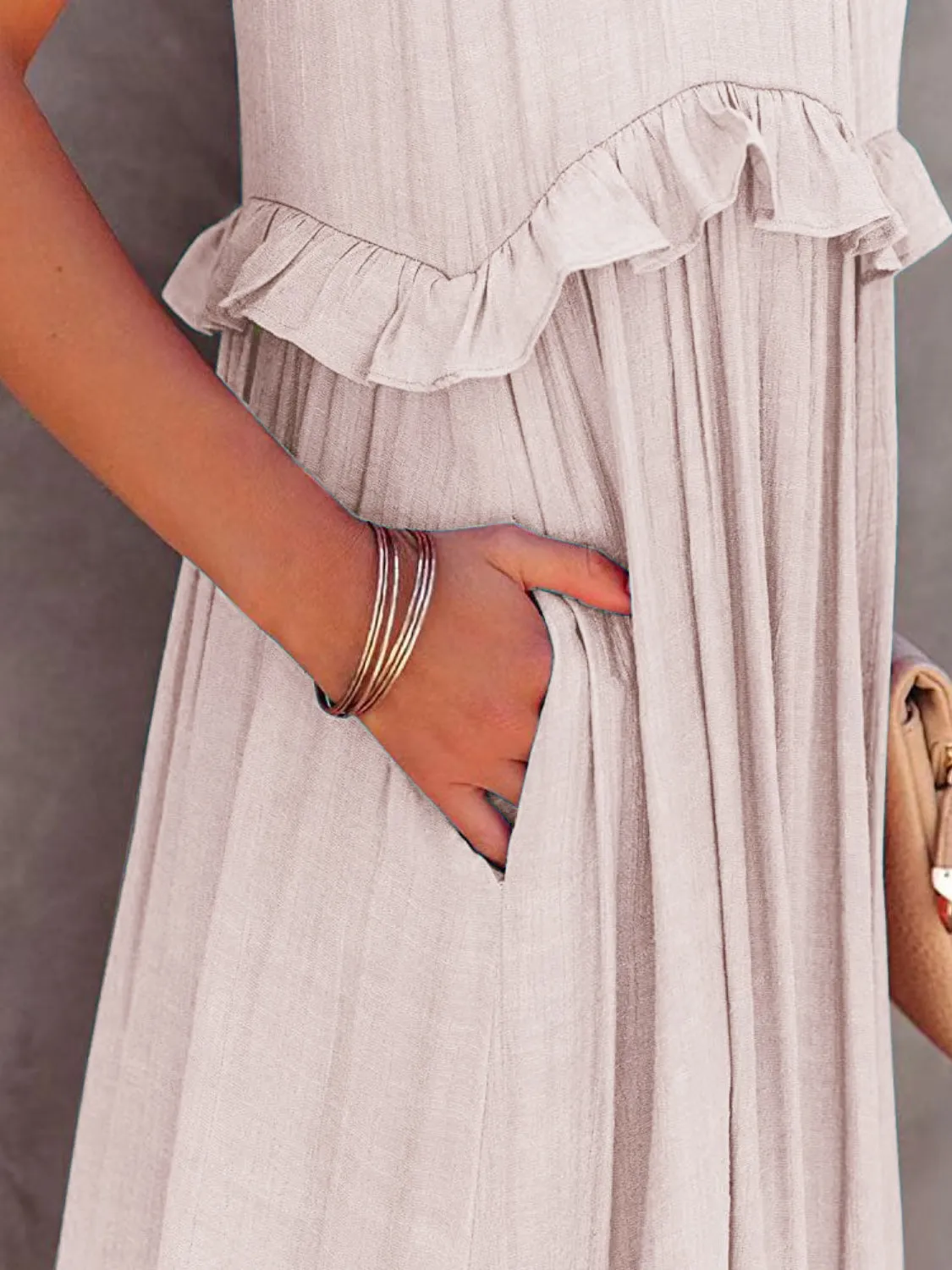 Take A Breath Tiered Maxi Dress with Pockets