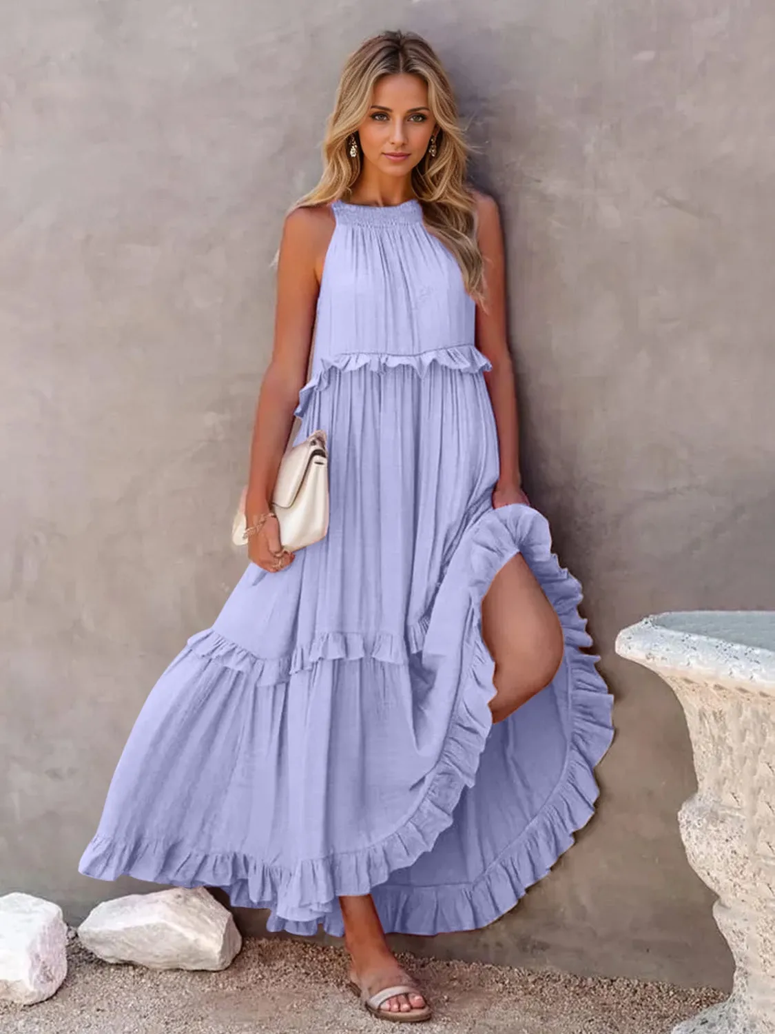 Take A Breath Tiered Maxi Dress with Pockets