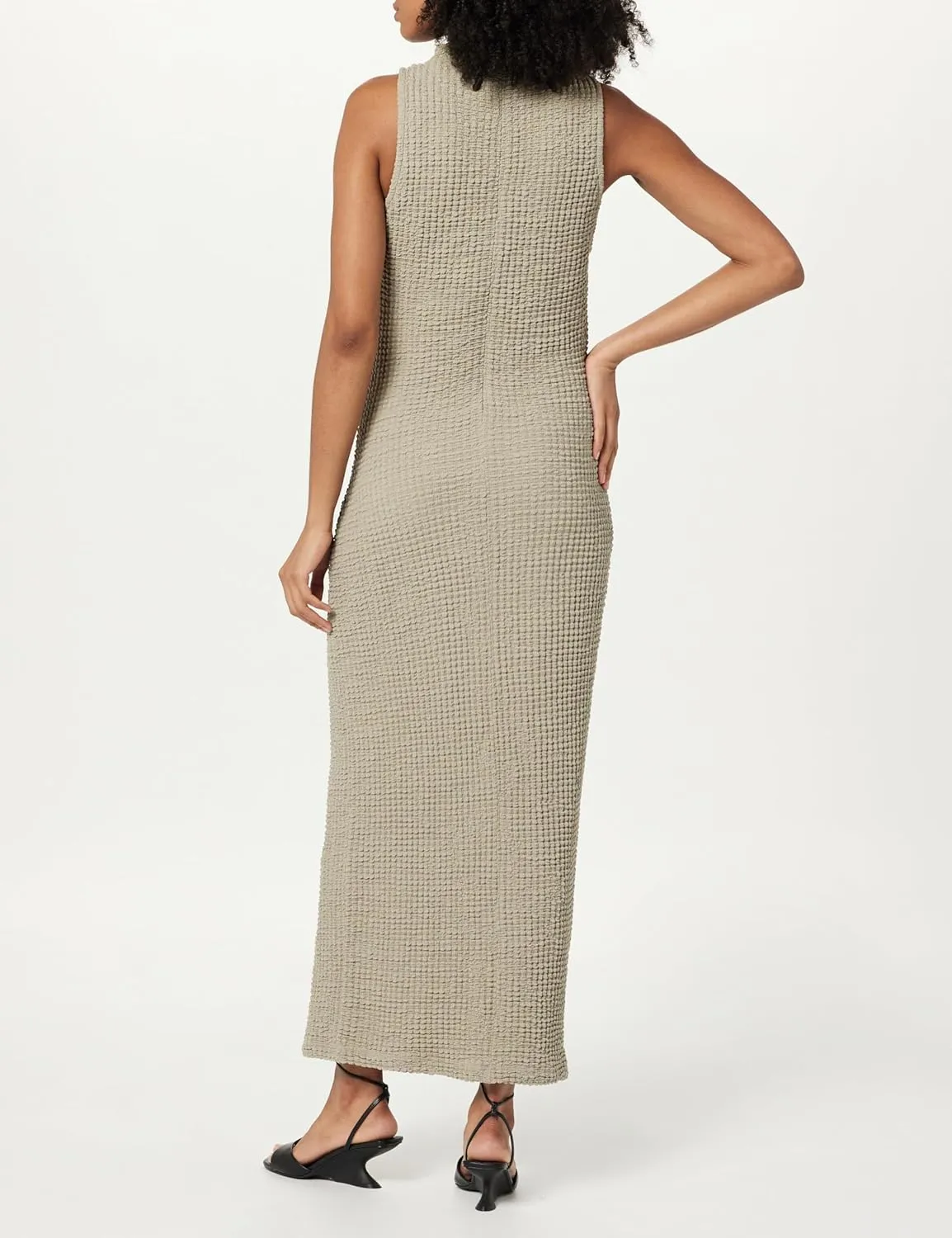 The Drop Women's Lena High Neck Textured Midi Dress