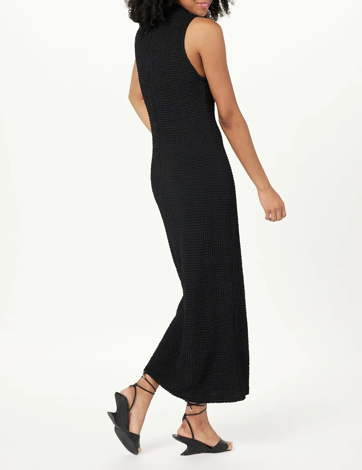The Drop Women's Lena High Neck Textured Midi Dress