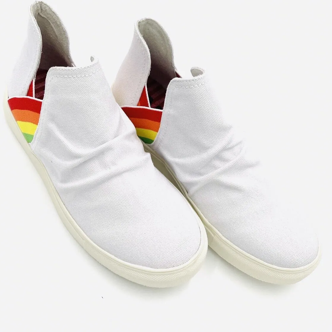 The Pride Sneakers: Slip on Rainbow High Top Sneakers