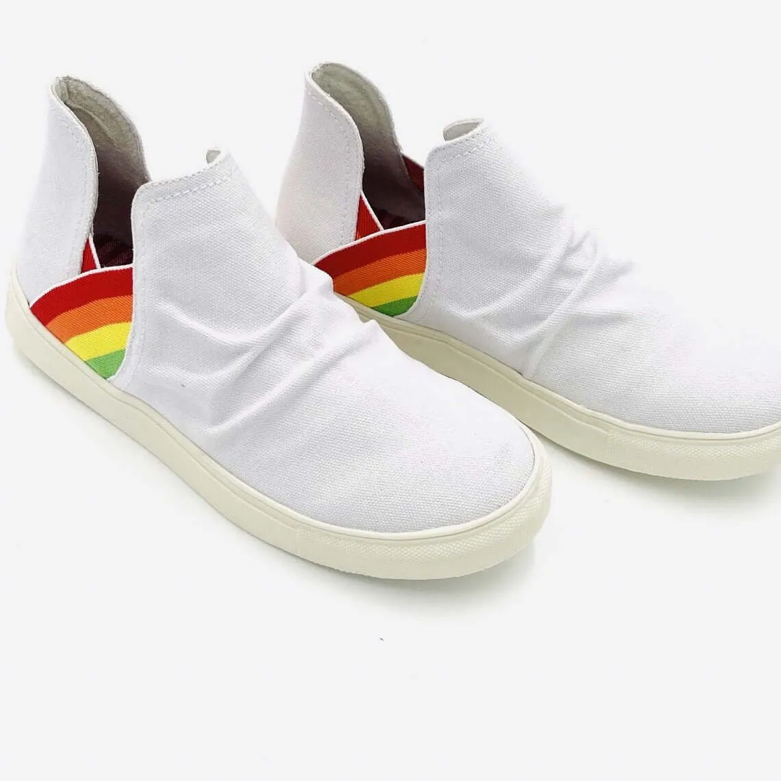 The Pride Sneakers: Slip on Rainbow High Top Sneakers