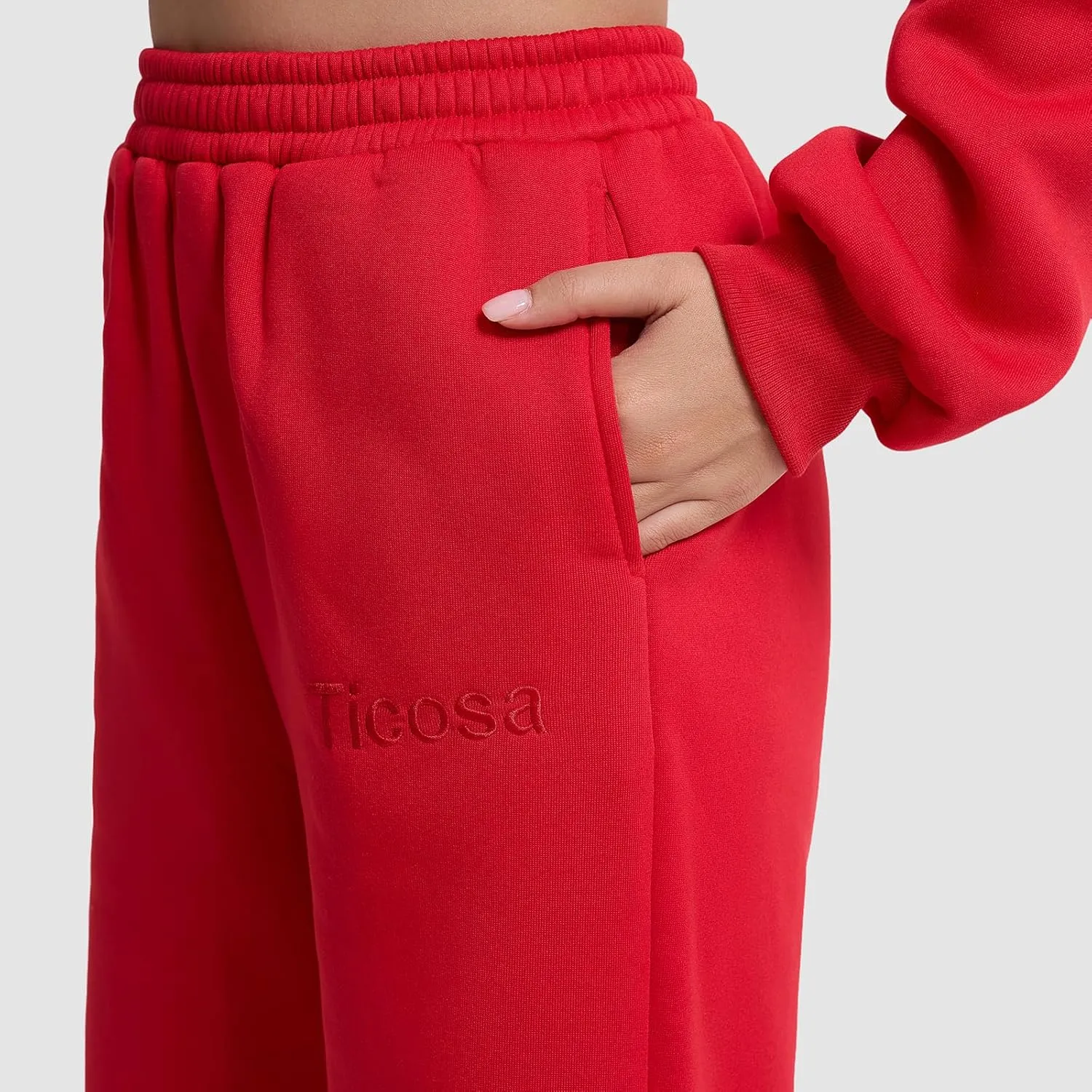 TICOSA Women's 2-Piece Lounge Set, Oversized Hoodie & Baggy Sweatpants with Pockets, Comfortable Casual Spring Fashion