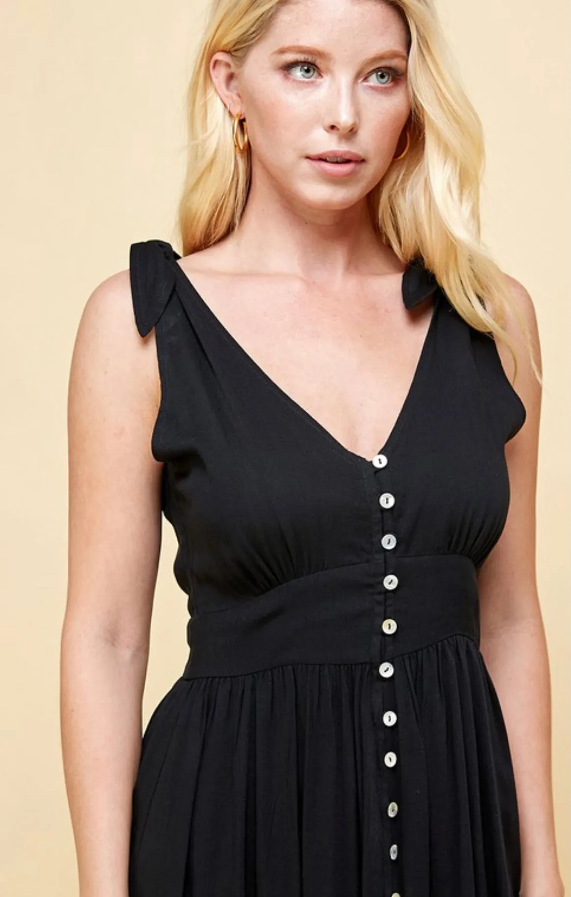 Tie Strap Button Down Maxi