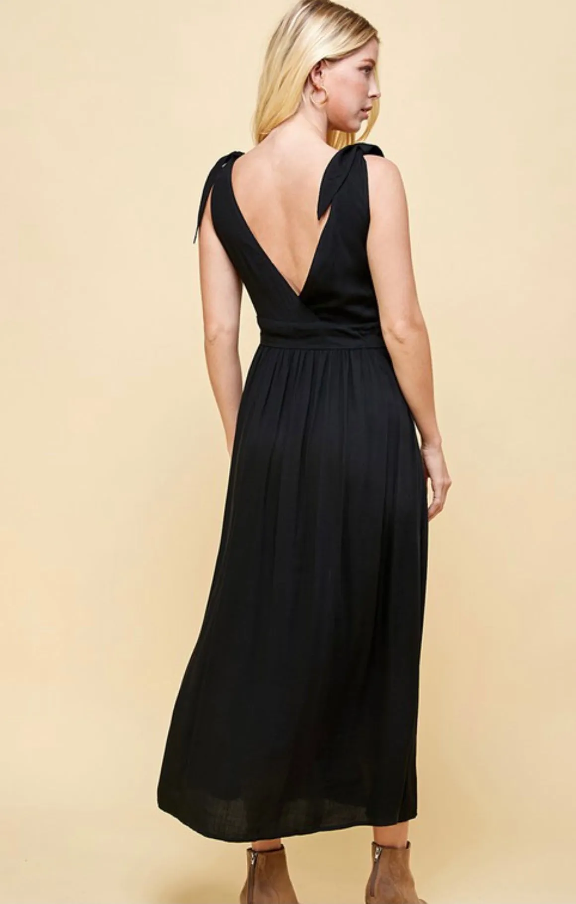 Tie Strap Button Down Maxi