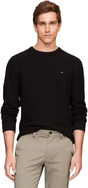 Tommy Hilfiger Men's Textured Waffle Knit Crewneck Sweater Lightweight Pullover, Available in Big & Tall