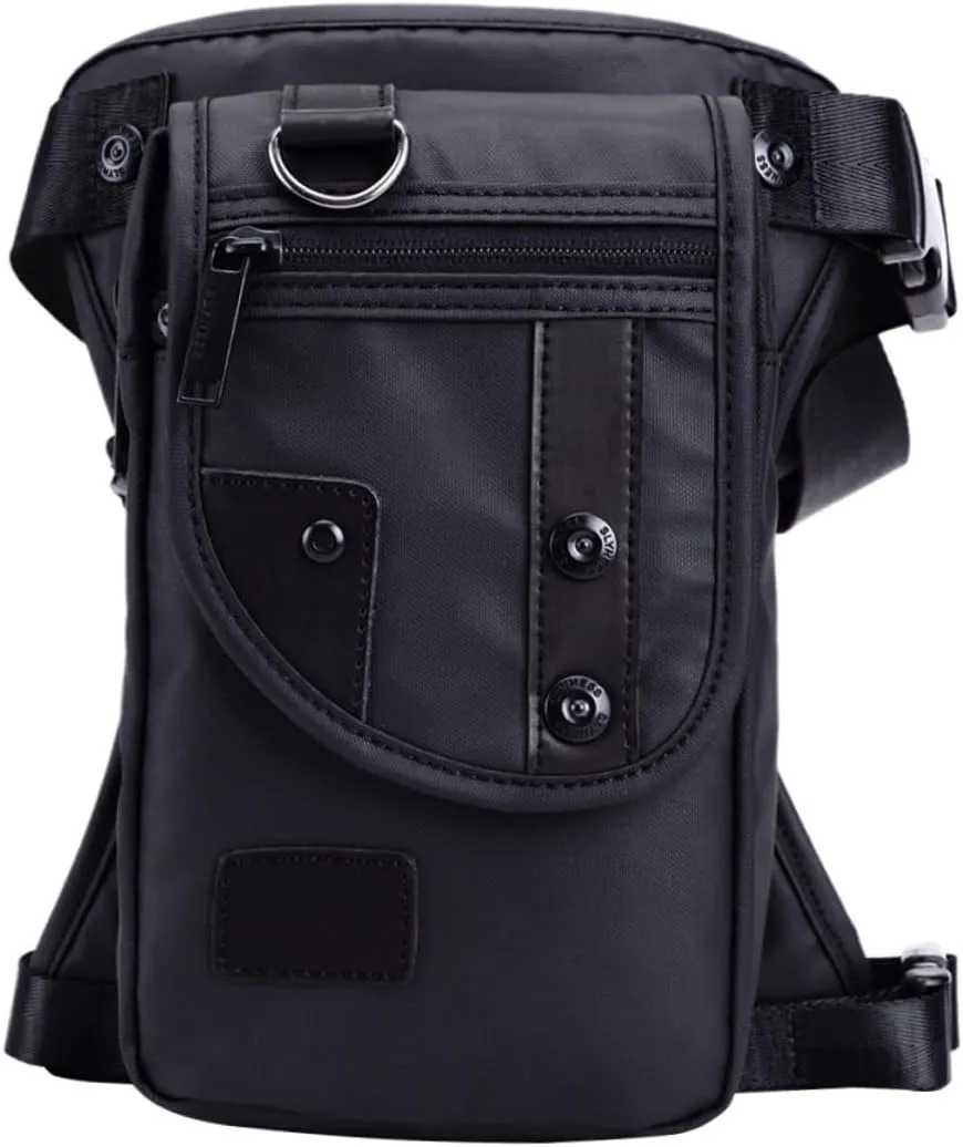 Totority Leg Bag for Men Shoulder Fanny Pack Compact Outdoor Waist Pack Comfortable Design Black