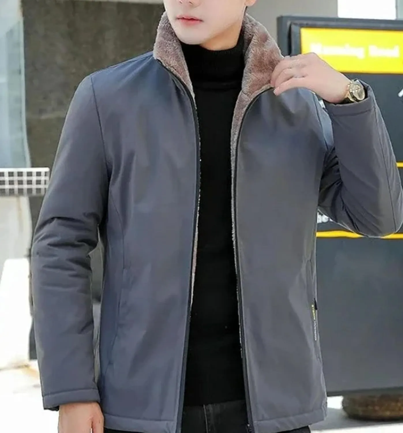 Travel fleece jacket Cashmere Cotton-Padded Coat Men's Casual Loose Comfortable Warm Large Size Coat