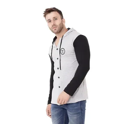 Trendy Multicoloured Cotton Blend Solid Hoodies For Men