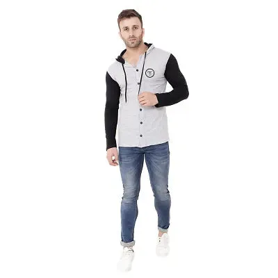 Trendy Multicoloured Cotton Blend Solid Hoodies For Men