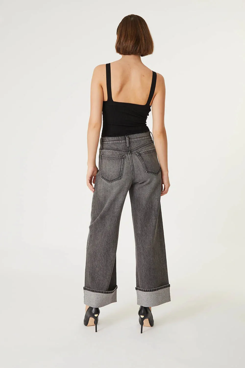 Tribeca Wide Cuff Jean - Black Diamond