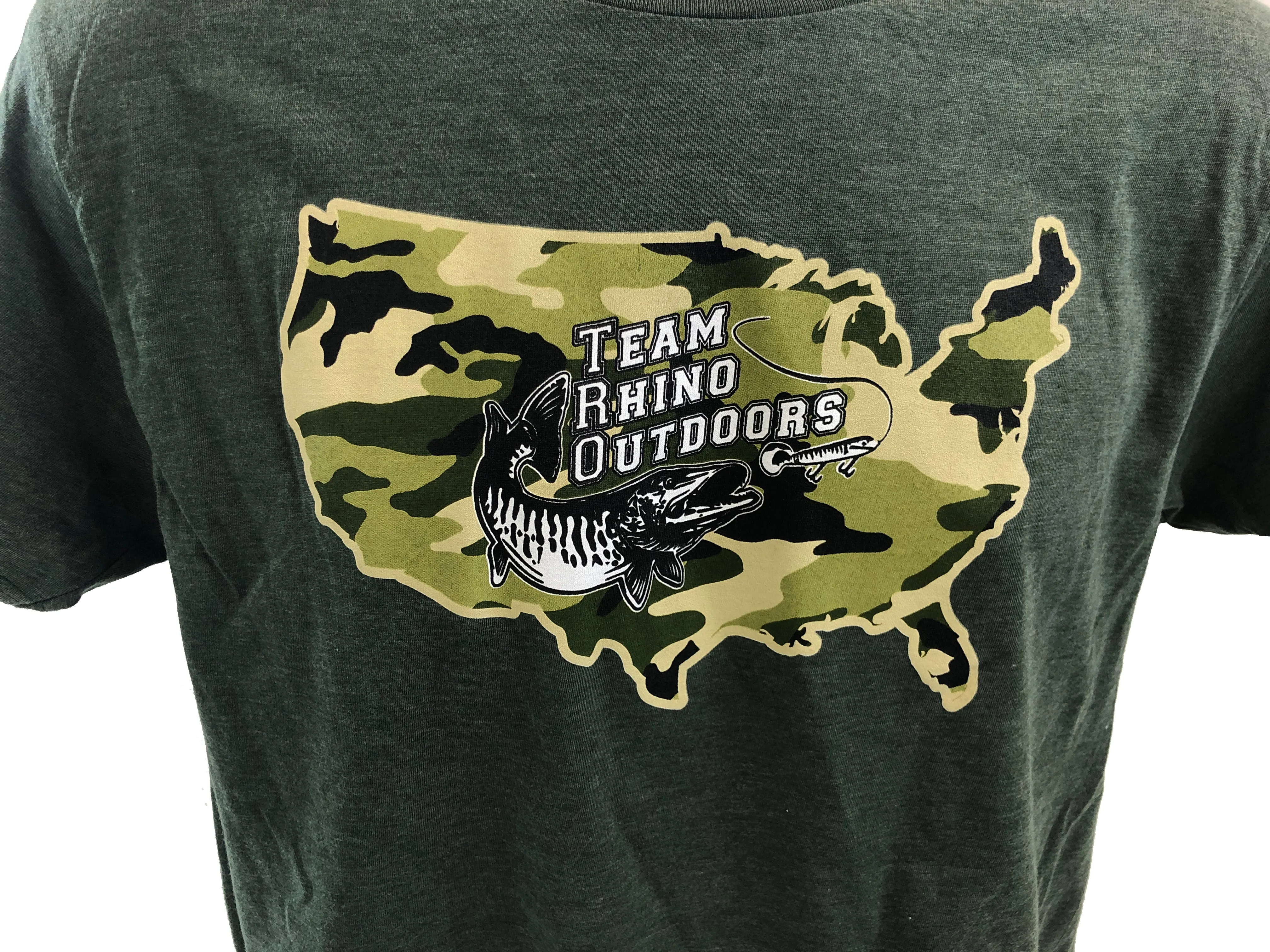 TRO - Heather Forest Camo US Logo Bi Blend T Shirt